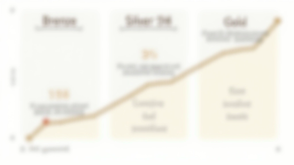 Tableau montrant trois niveaux de fidélité avec avantages progressifs et icônes visuelles