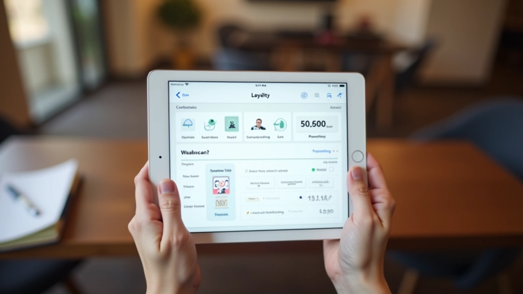 Programme de fidélité client affichant des récompenses et des niveaux d'engagement