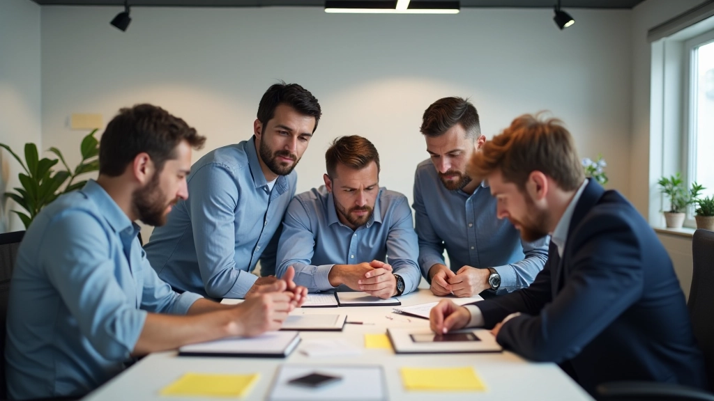 Équipe réunie autour d'un bureau travaillant sur l'amélioration de produit et les tests A/B